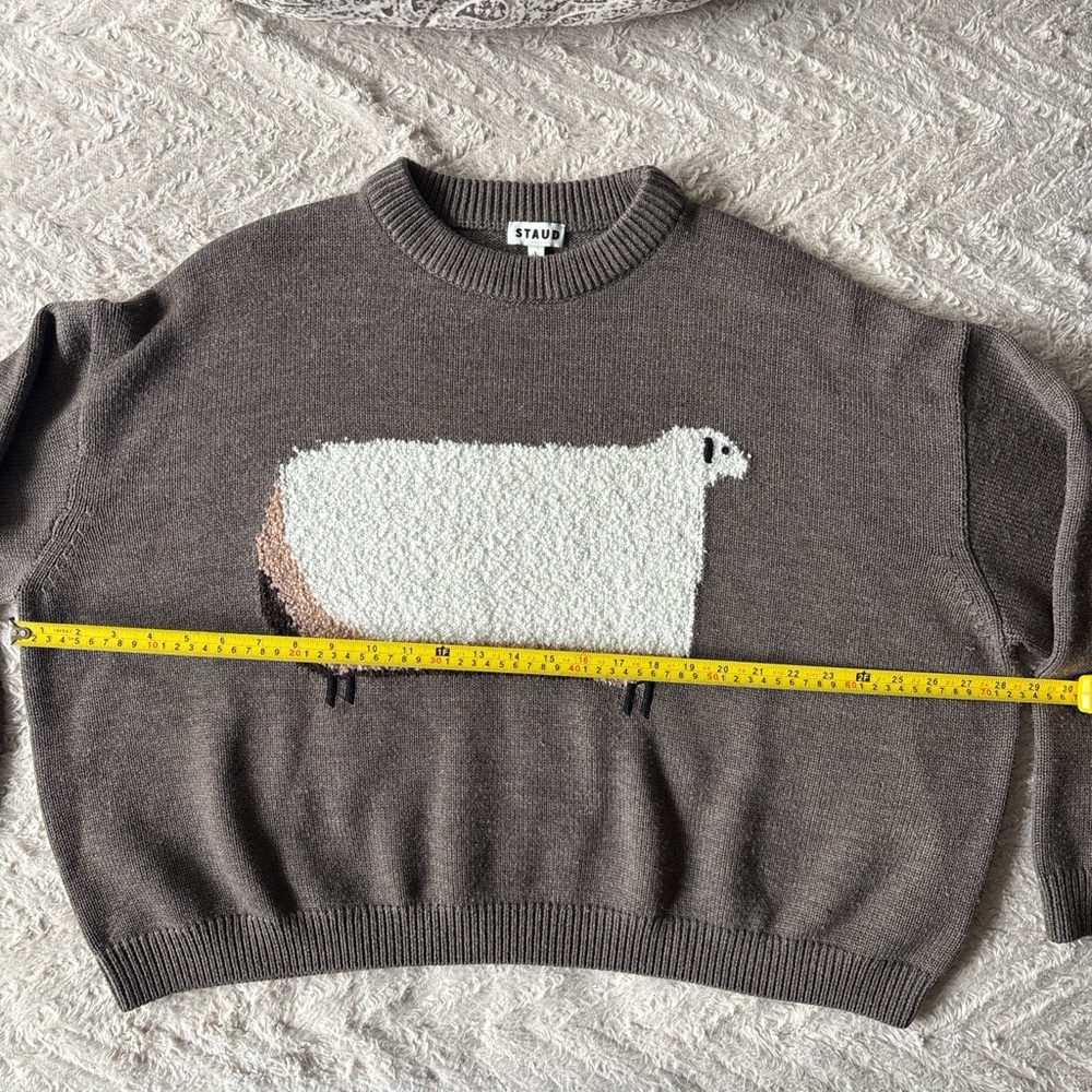 STAUD Brown Sheep Giada Serrano Graphic Wool Sweater L - Picture 4 of 4